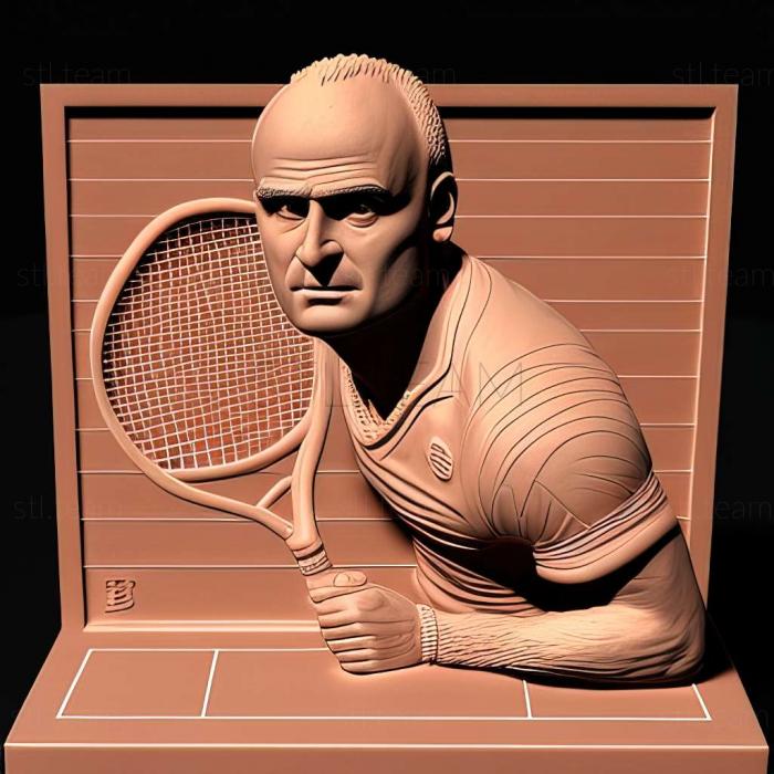 3D model Agassi Tennis Generation 2002 game (STL)